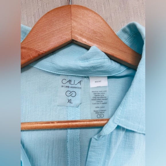 Calia by Carrie Underwood Light Blue Cotton Women's Shirt Dress Size XL - Picture 3 of 5